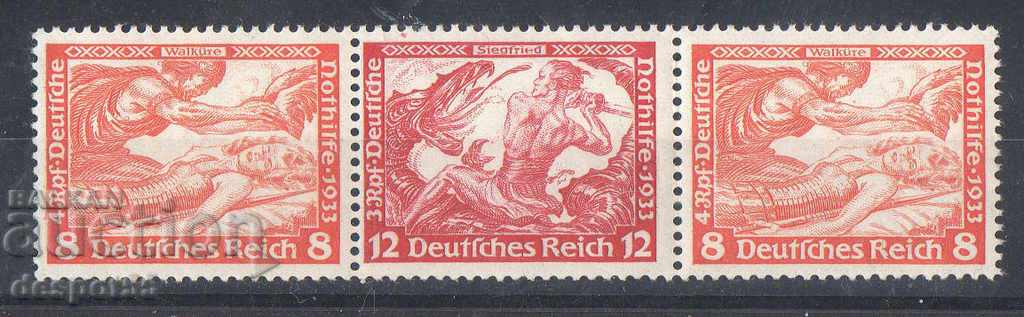 1933. Германска империя. Благотворителни марки. Стрип.