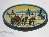 Genuine leather magnet from Mongolia-series-16