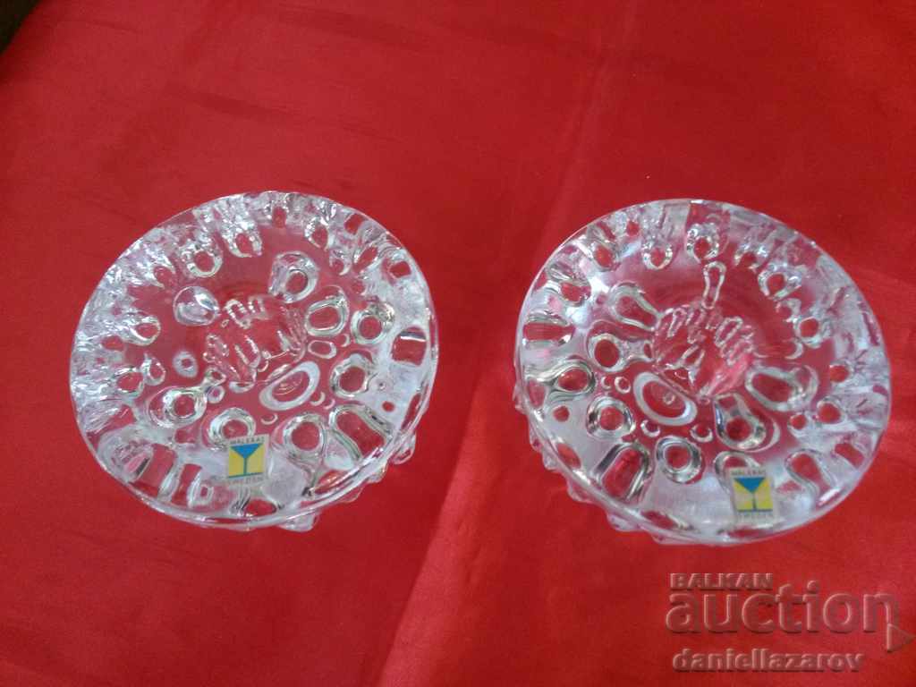 Candlesticks CRYSTAL Glass MALERAS SWEDEN with price 32.00 BGN | € 16.36 Candlesticks CRYSTAL Glass MALERAS SWEDEN with price 32.00 BGN | € 16.36