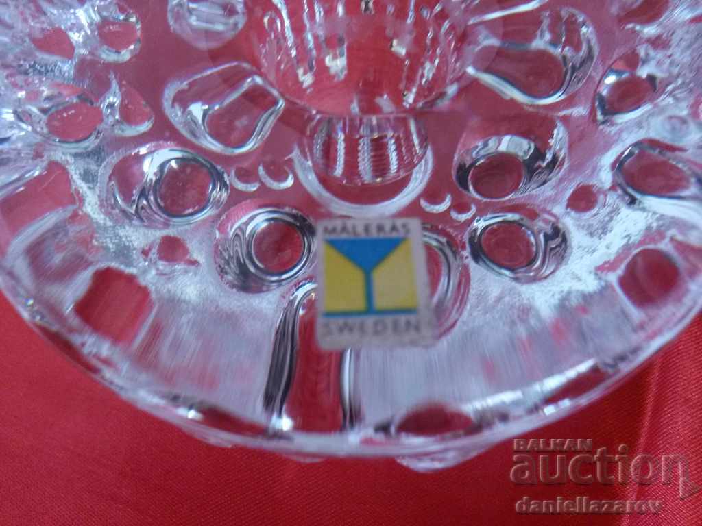 Auction Candlesticks CRYSTAL Glass MALERAS SWEDEN Auction Candlesticks CRYSTAL Glass MALERAS SWEDEN