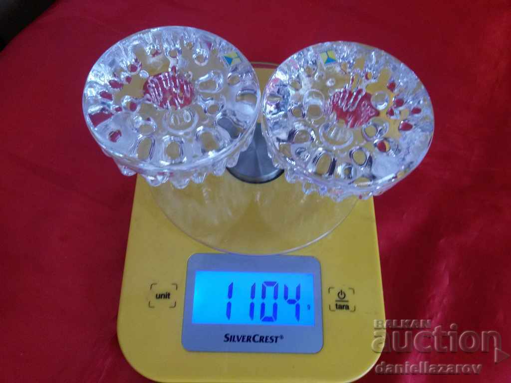 Candlesticks CRYSTAL Glass MALERAS SWEDEN - 5 Candlesticks CRYSTAL Glass MALERAS SWEDEN - 5