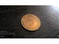 Монета - Германия - 5 пфенига | 1987г.; серия D