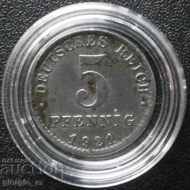 5 pfennig 1921 Γερμανία