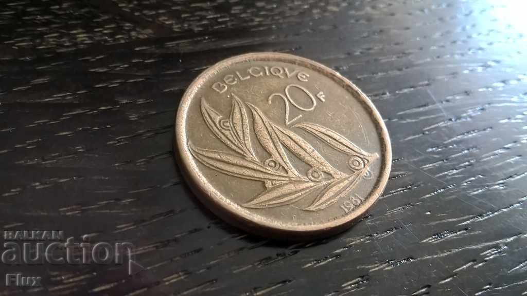 Moneda - Belgia - 20 de franci | 1981.