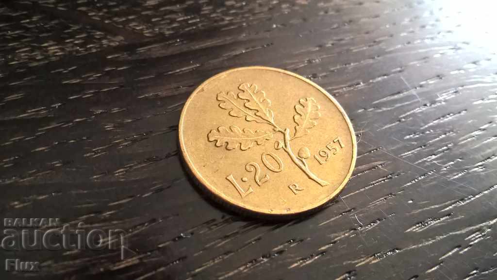 Coin - Ιταλία - 20 κιλά 1957