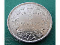 Belgia 5 Frank 1933 Moneda Rare
