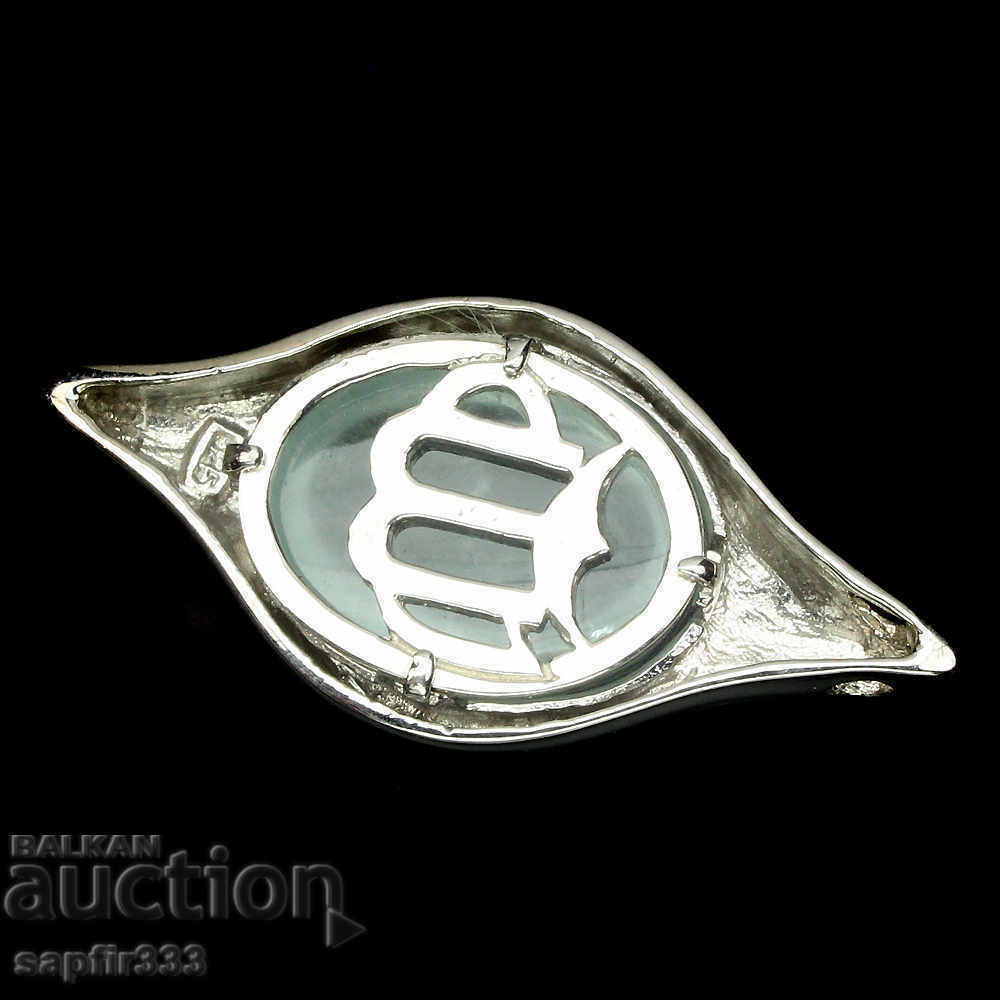 Auction UNIQUE DESIGNER MEDALLION WITH NATURAL LARGE AQUAMARINE Auction UNIQUE DESIGNER MEDALLION WITH NATURAL LARGE AQUAMARINE