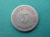 Германия  5  Пфенниг  1875 B  Хановер  Рядка Монета