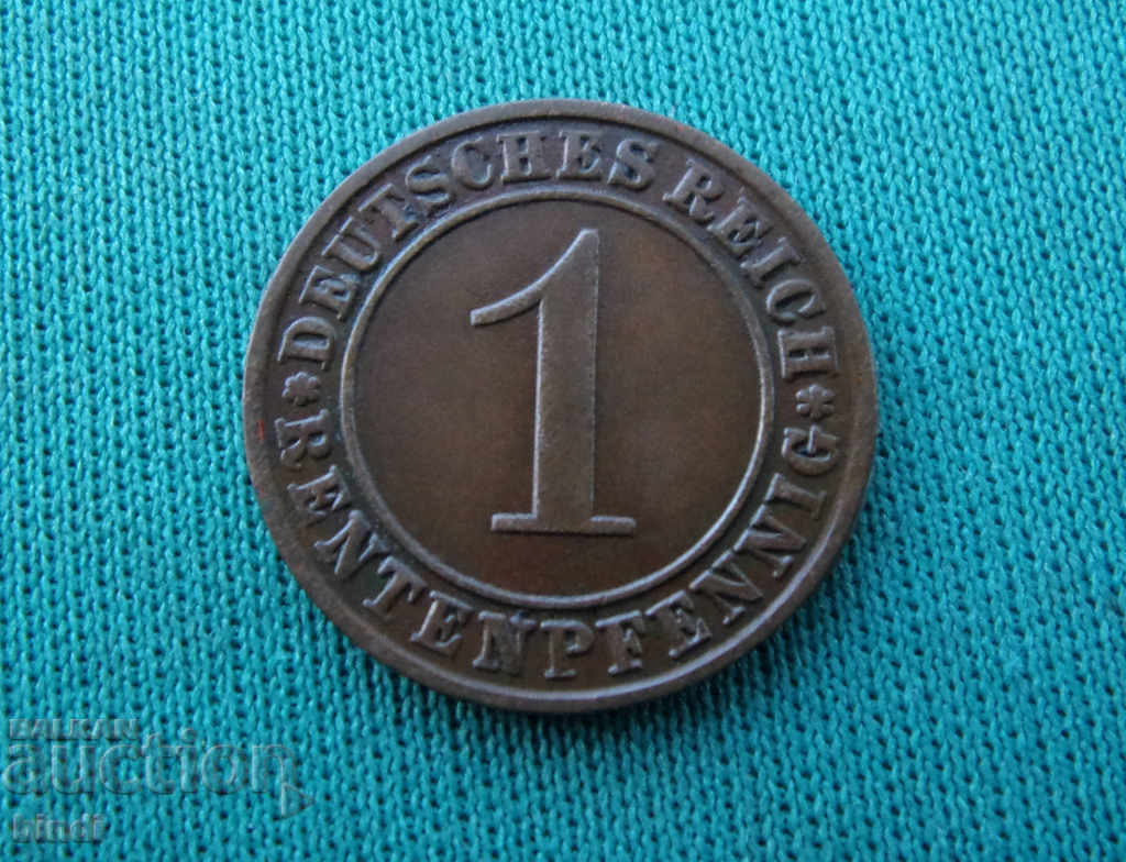Германия  1  Рентенпфенниг  1923 А  Берлин  Рядка Монета