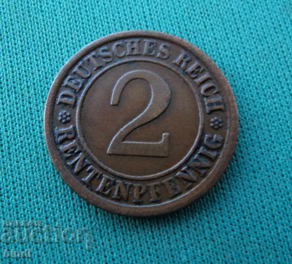 Германия  2  Рентенпфенниг  1923 А  Берлин  Рядка Монета
