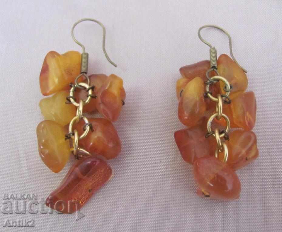Old Uncut Amber Set Bracelet and Earrings - 6 Old Uncut Amber Set Bracelet and Earrings - 6