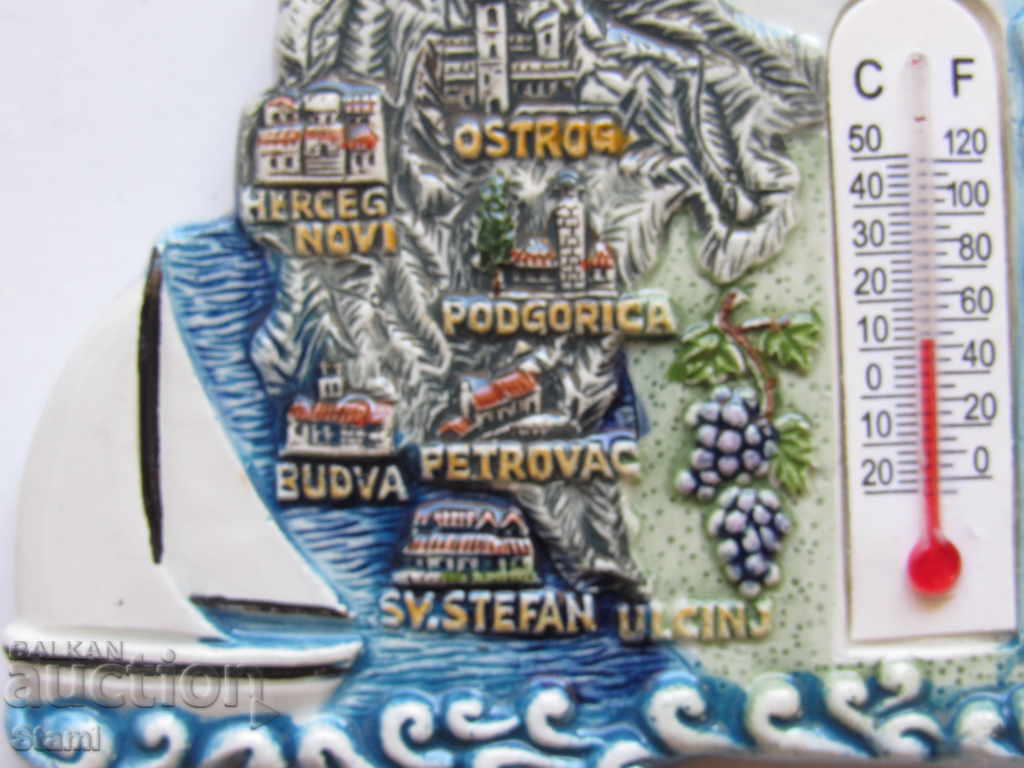 Auction Authentic 3D Magnet-Thermometer from Montenegro, series-58 Auction Authentic 3D Magnet-Thermometer from Montenegro, series-58