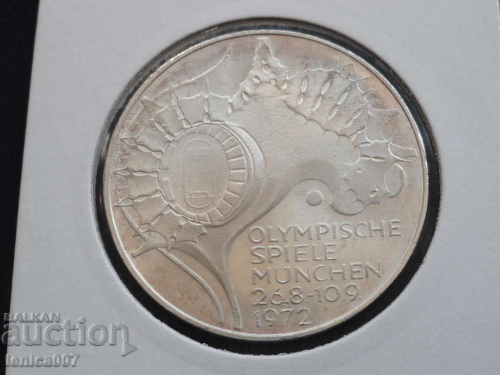 Germania 1972 - 10 mărci ''München '72 - Stadion'' (F) (Ag)