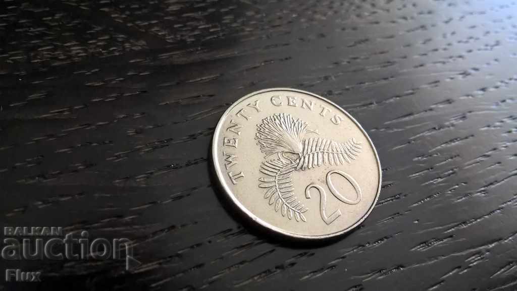 Mонета - Сингапур - 20 цента | 1987г.