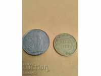 Монети Италия 100  и 200 лири