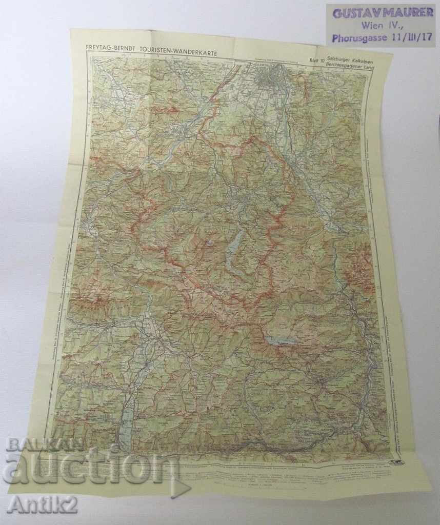 1917 год. Първа Световна Война Военна Карта Австрия