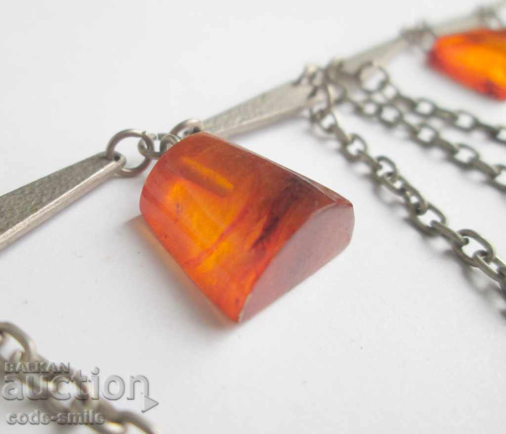 Old necklace necklace jewelery natural amber USSR - 5 Old necklace necklace jewelery natural amber USSR - 5