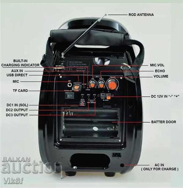 Δημοπρασία Στήλη καραόκε RX 810 BT + FM MP3, BT, μικρόφωνο Δημοπρασία Στήλη καραόκε RX 810 BT + FM MP3, BT, μικρόφωνο