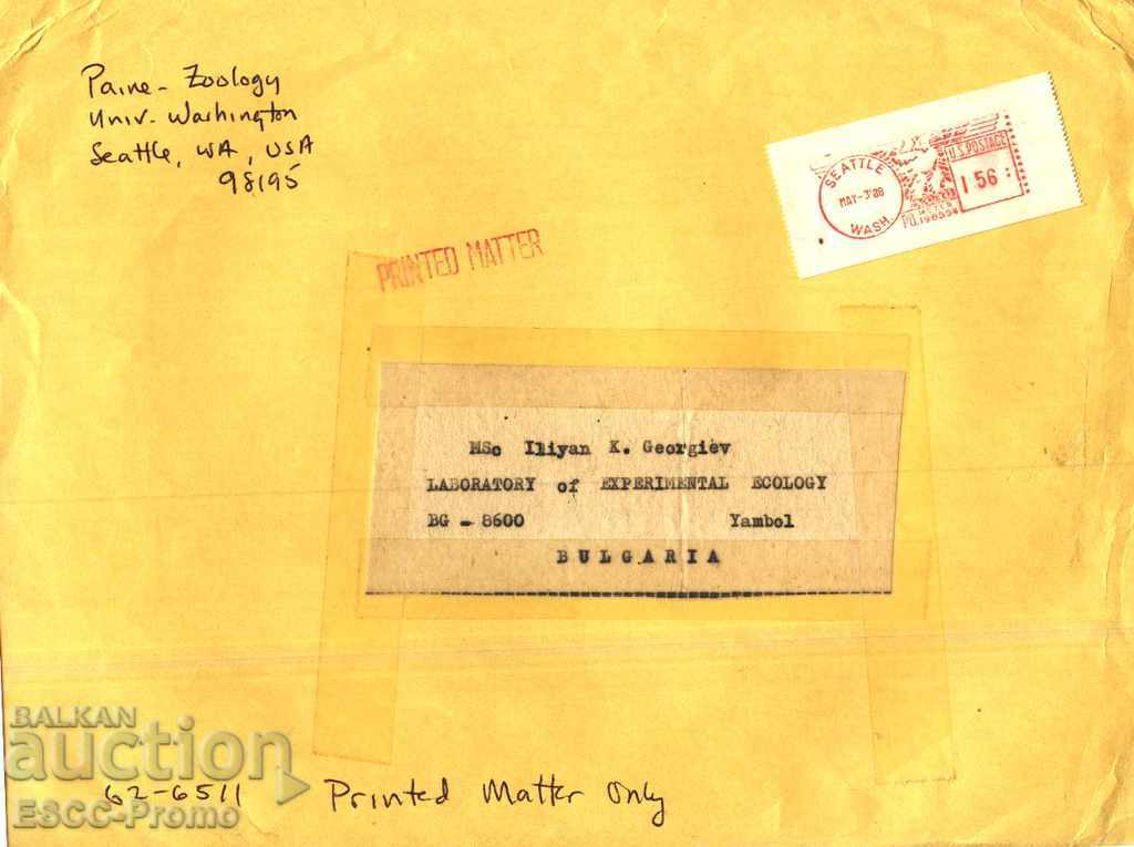 Traveled envelope 1988 from the United States