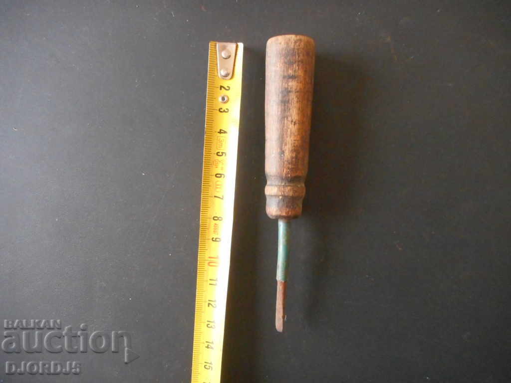 Old small screwdriver, wooden handle with price 1.00 BGN | € 0.51