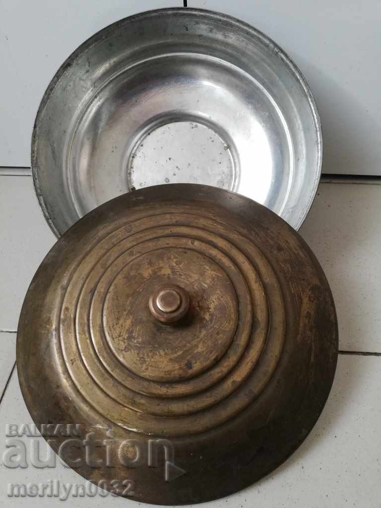 Tinned Sahan lid brass basin basin basin - 6 Tinned Sahan lid brass basin basin basin - 6