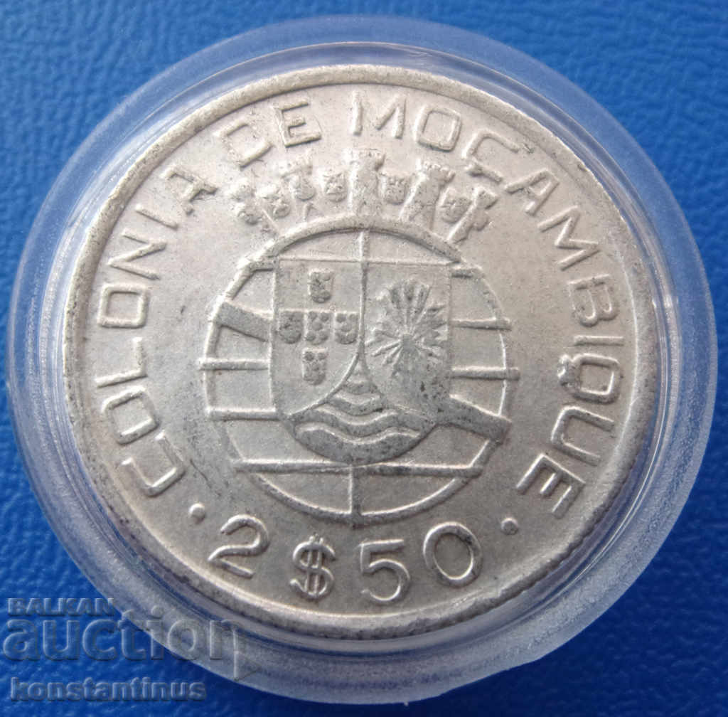 Colombia Mozambique 2½ Escudo 1950 Silver Rare