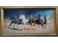 "Irresistibles", horses, picture with frame
