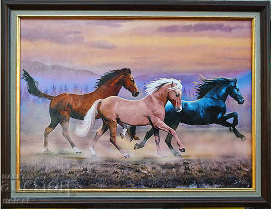 "Racing horses", picture