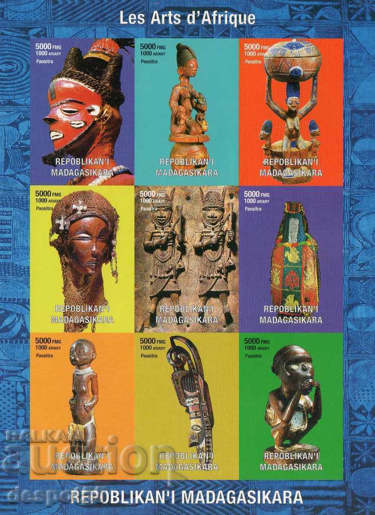 1999. Madagascar. The Art of Africa. Block.