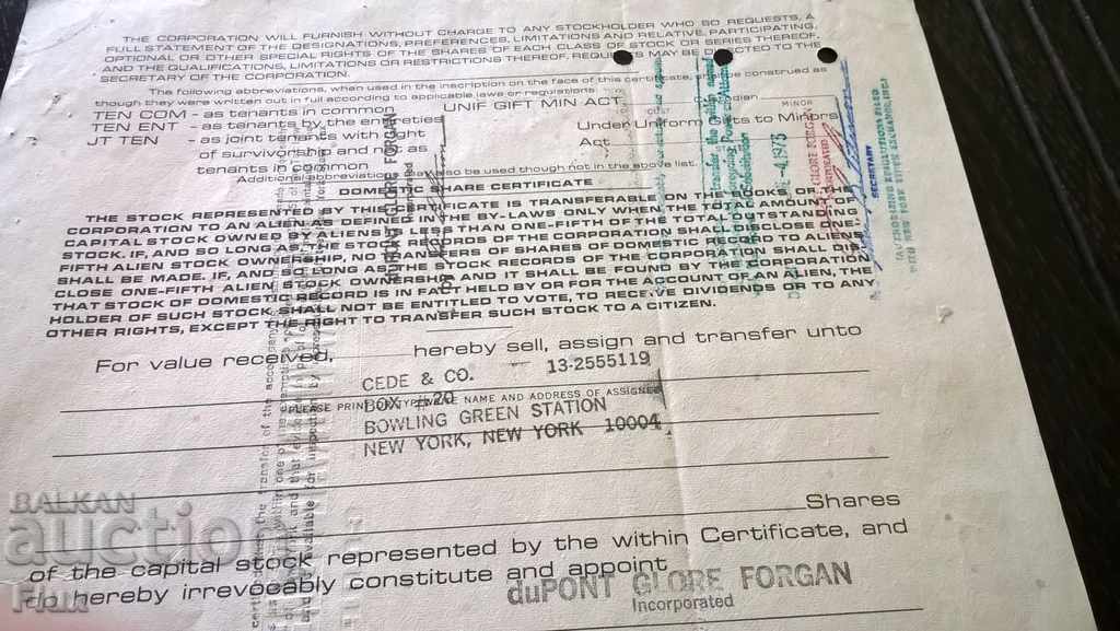 Share certificate Internat.Tel. & Telegr.Corp. | 1968 - 5 Share certificate Internat.Tel. & Telegr.Corp. | 1968 - 5