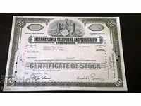 Share certificate Internat.Tel. & Telegr.Corp. | 1968