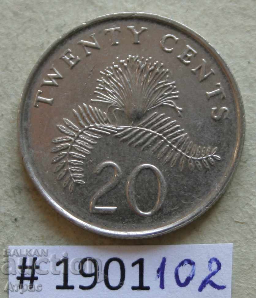 20 cent 2009 Singapore with price € 0.31 | 0.61 BGN