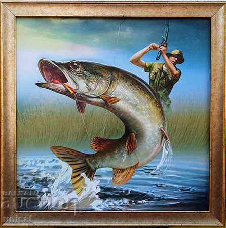 Риболовец, картина с рамка