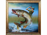 Риболовец, картина с рамка