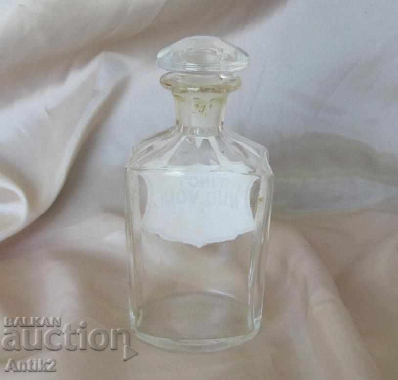 Old Crystal Glass Pharmacy Shelf - 6 Old Crystal Glass Pharmacy Shelf - 6