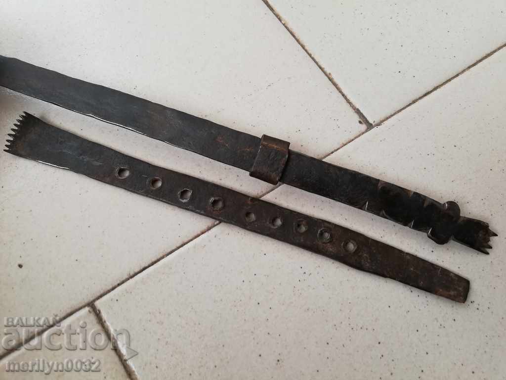 Old wrought yardstick, wrought iron, cloth yardstick, measure - 5