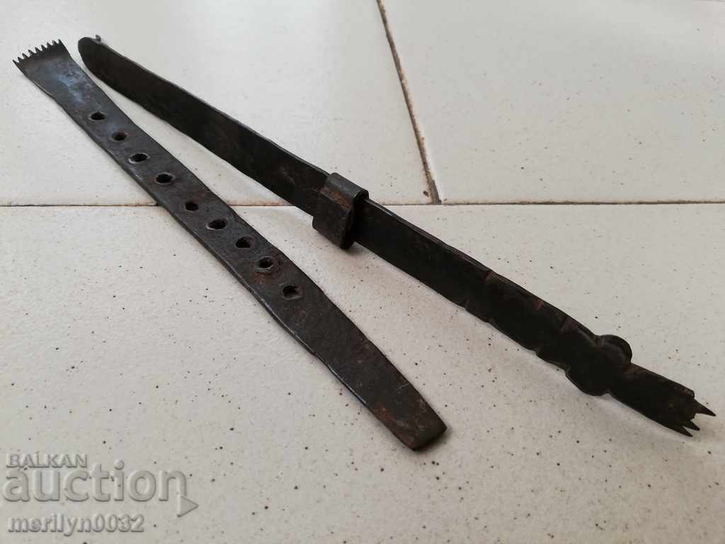 Old wrought yardstick, wrought iron, cloth yardstick, measure - 6