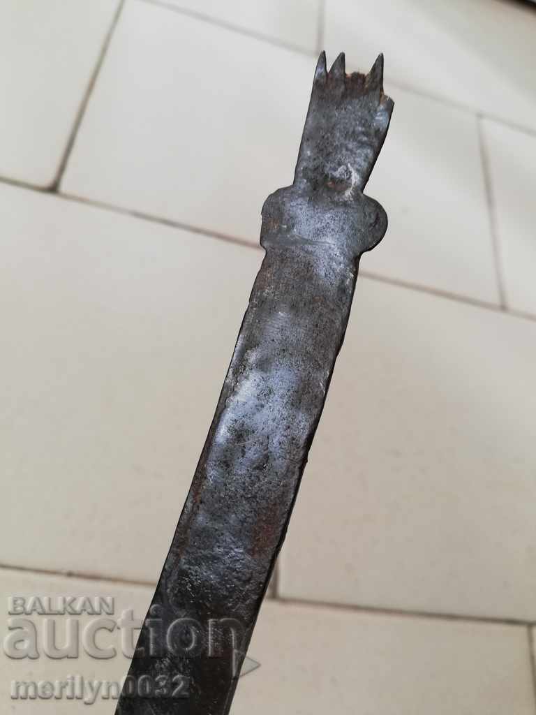 Old wrought yardstick, wrought iron, cloth yardstick, measure - 7