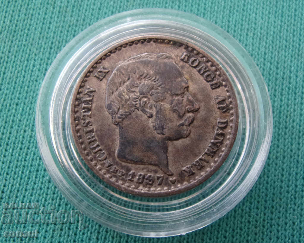 Danemarca 10 Pole 1897 Silver Rare