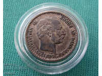 Danemarca 10 Pole 1897 Silver Rare