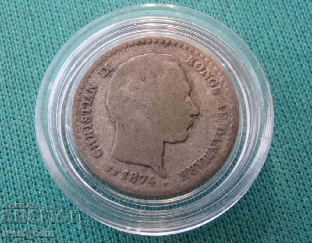 Danemarca 10 Pole 1874 Argint Rare