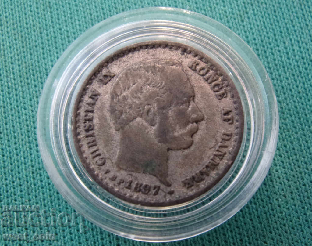 Denmark 10 Pole 1897 Silver Rare