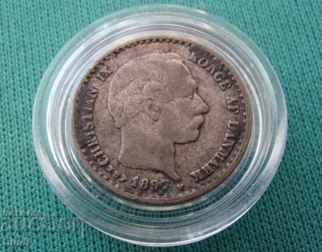 Danemarca 10 Pole 1897 Monede rare de argint