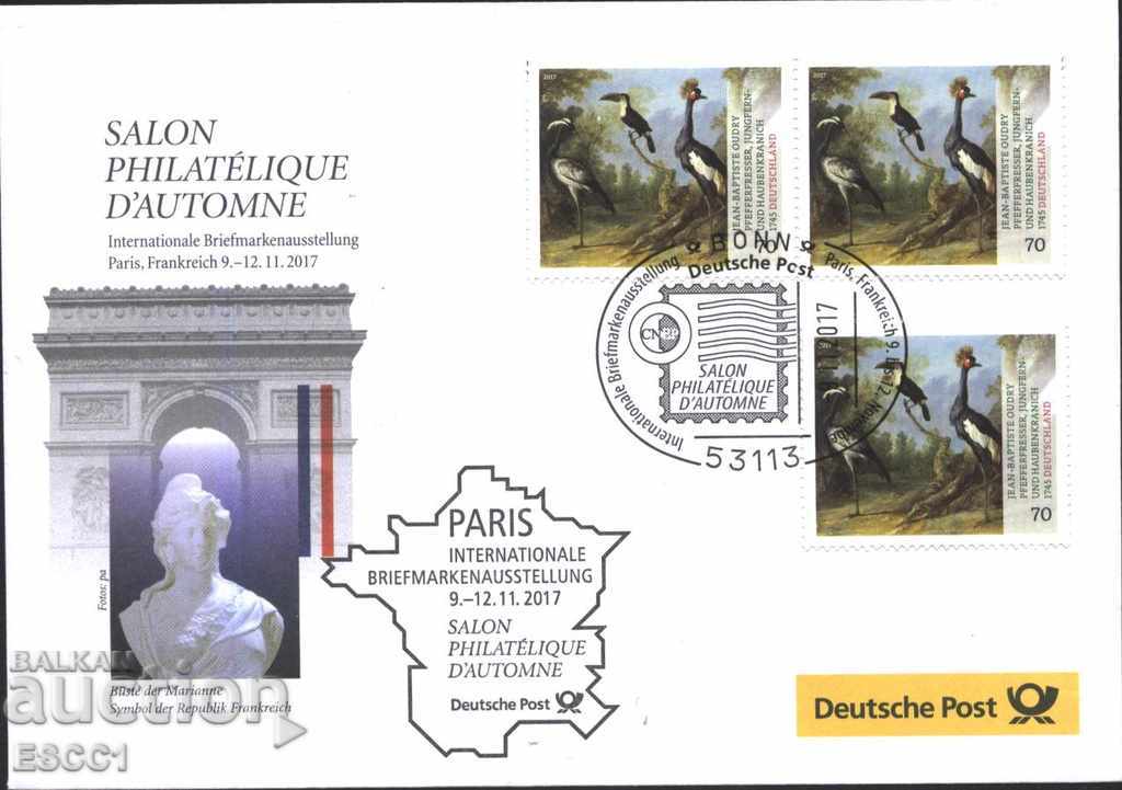 Пътувал плик специален печат марки Живопис 2017  от Германия