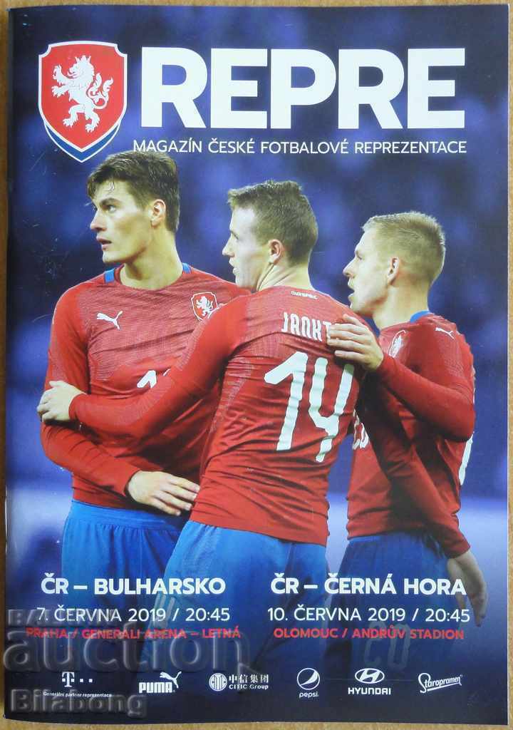 Football program Czech Republic-Bulgaria, 2019 Football program Czech Republic-Bulgaria, 2019