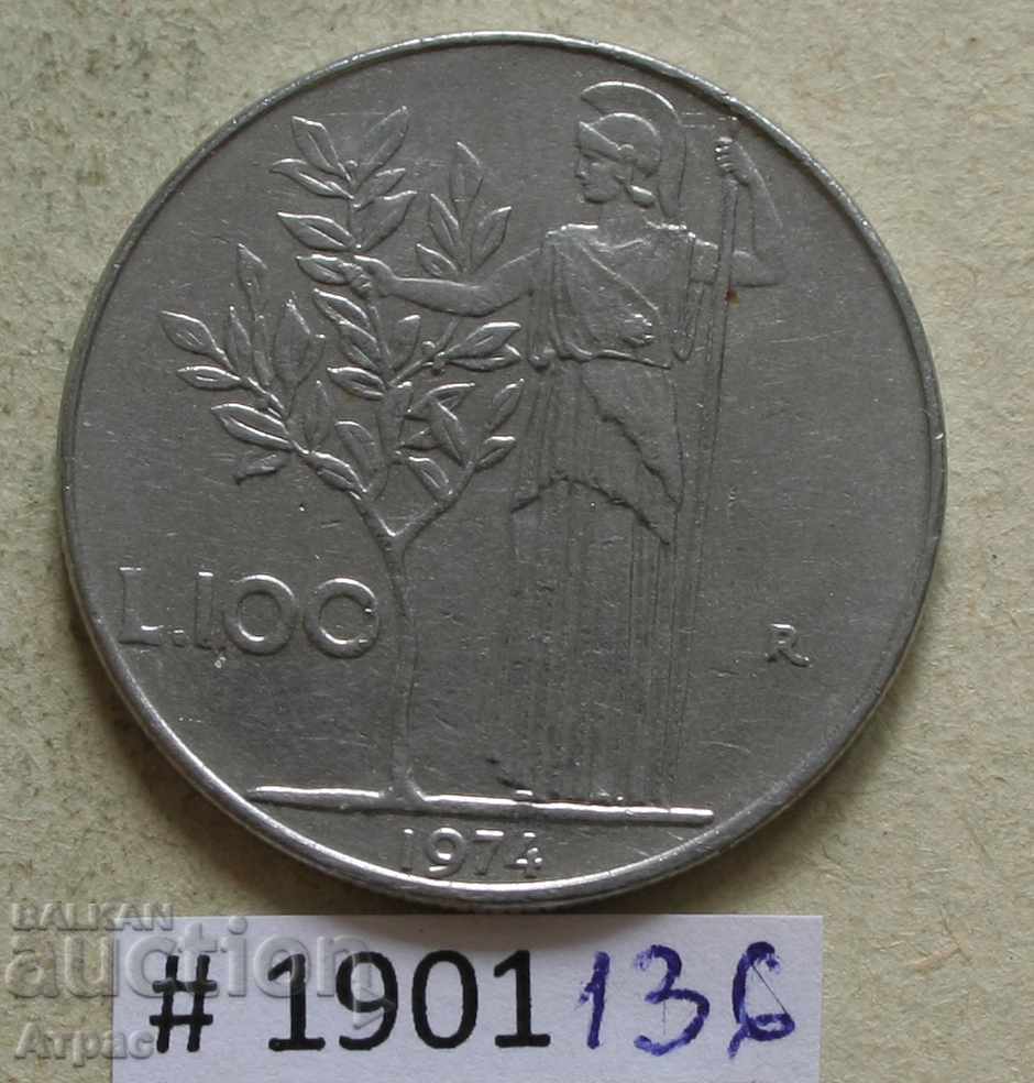 100 лири 1974 Италия