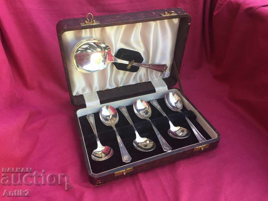 Auction 1920years. Assorted Set 6 Spoons for Fruit and Dessert Auction 1920years. Assorted Set 6 Spoons for Fruit and Dessert