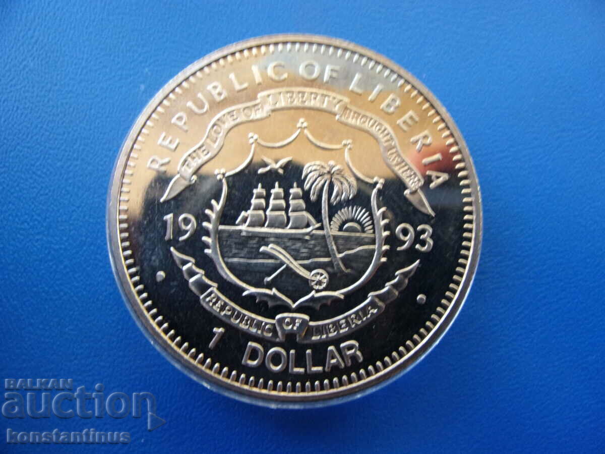 Liberia 1 dolar 1993 PROOF UNC cu preț € 28.12 | 55.00 BGN