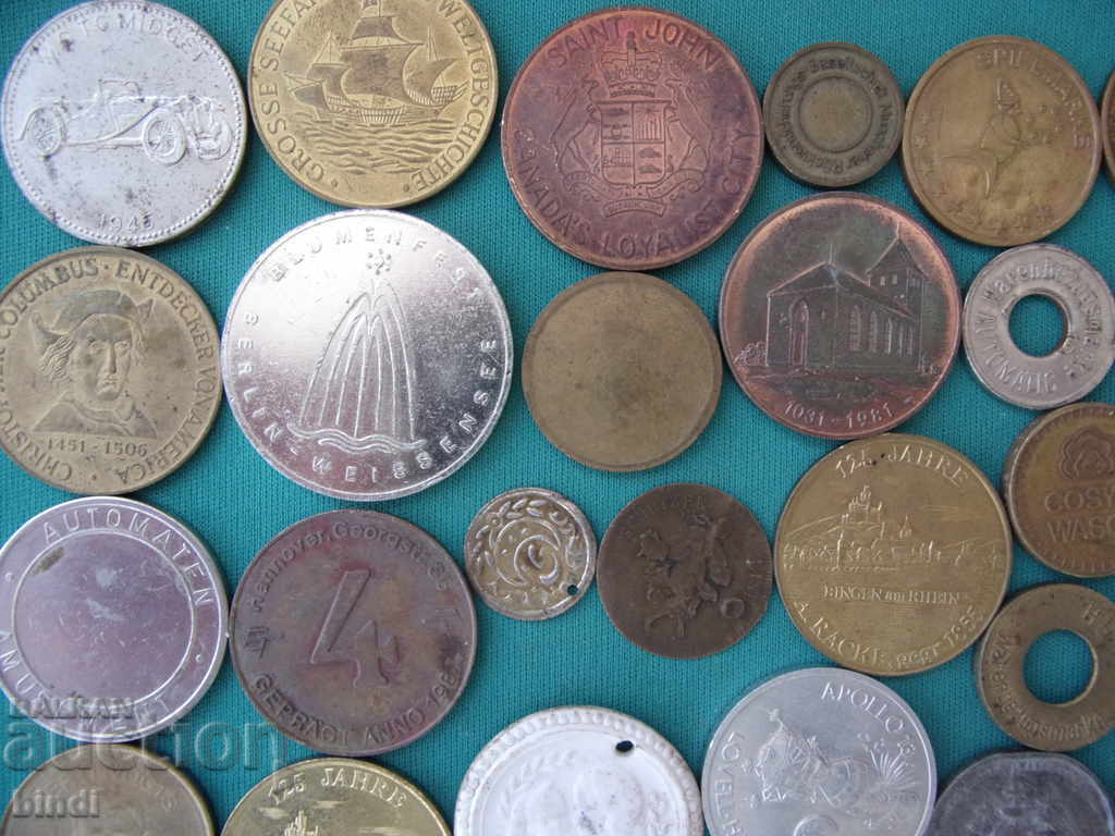 70 броя Жетони-Плакети-Монети XIX-XX век с цена € 53.69 | 105.01 лв.