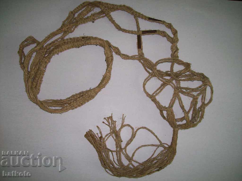 Old handmade macrame - flower pot holder